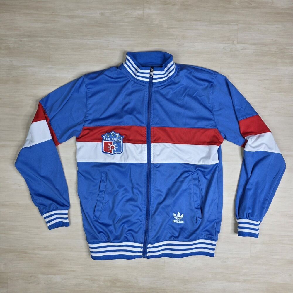 Vintage‎ ADIDAS Track Jacket Philippines Manny Pacquiao Red Blue Flag Zip Medium